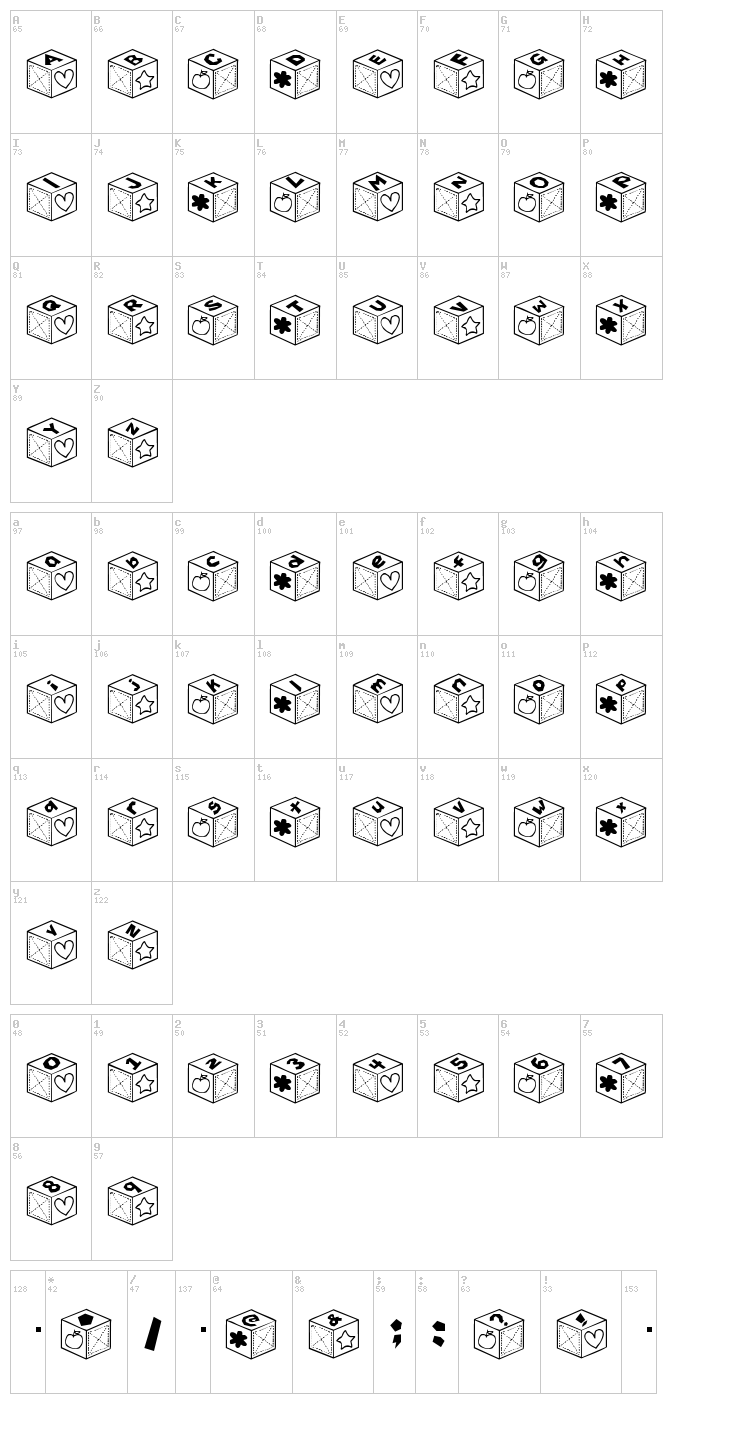 Sai Font font map